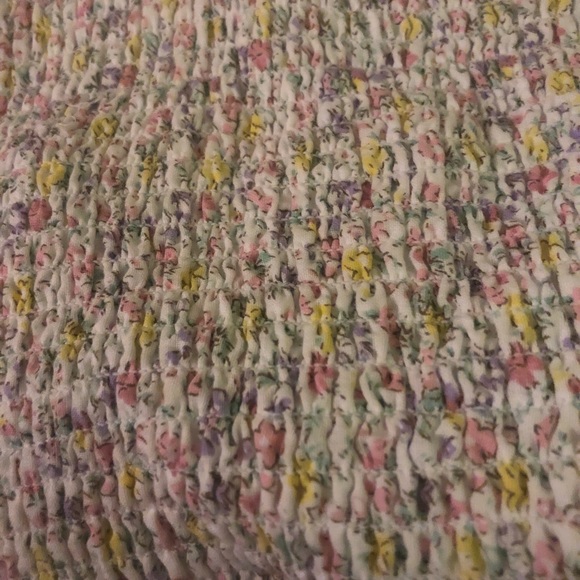 storia 100% cotton smocked floral mini dress - Picture 4 of 4